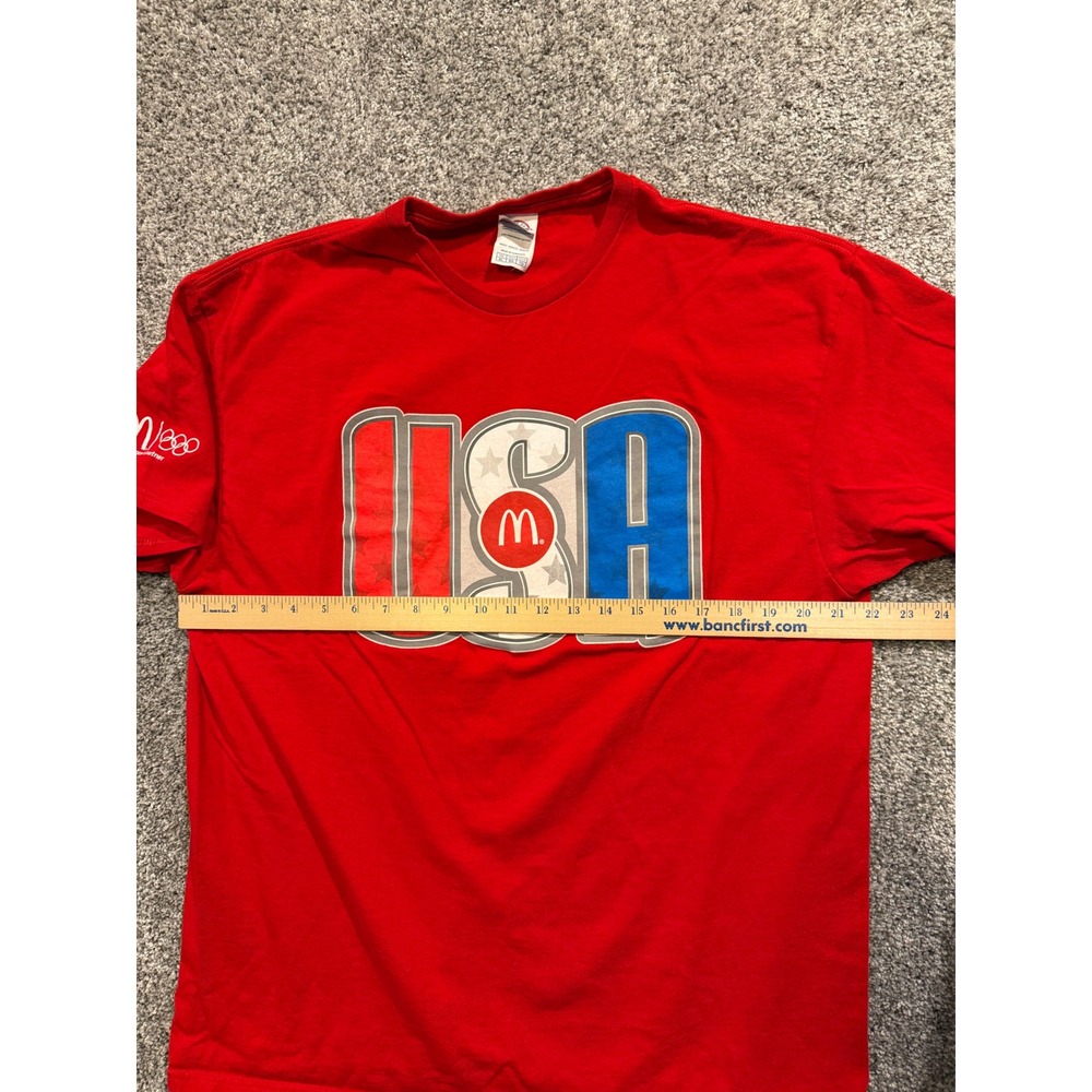 McDonalds USA Olympic T-Shirt‎ Mens XL Red Partner Preshunk Cotton - Picture 7 of 9